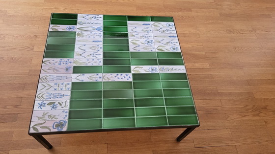 Image 1 of Table Roger Capron en Céramique, Verte, France 1960