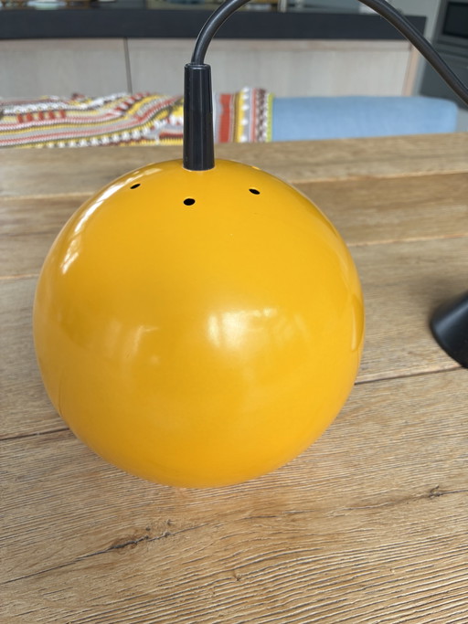 Vintage Spaceage Kugel pendant lamp, Seventies, in ochre yellow