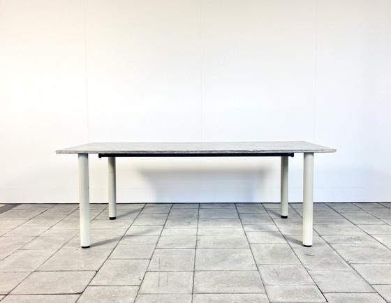 Postmodern Cena dining table designed by Achille Castiglioni for Zanotta, Metal, Stone, Grey (photo 2 of 8)