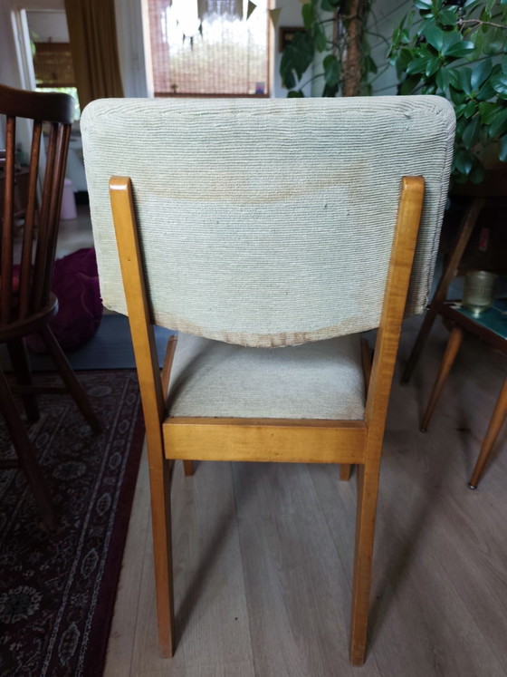 Beautiful Vintage Danish Dining chairs, Mid-Century Modern 1960s (2 pcs), Textile, Wood, Brown (photo 5 of 5)