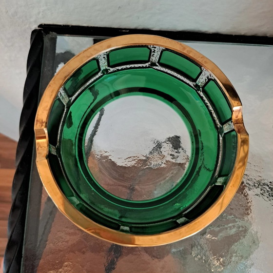 Bohemia Crystal Ashtray Emerald Green with Real Gold Czechoslovakia 60s/70s – Decorative Objects (photo 5 of 11)