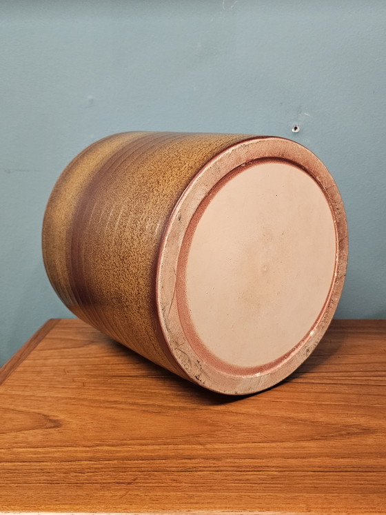 Image 1 of Vintage Ceramic Flowerpot Brown Small Flowerpot