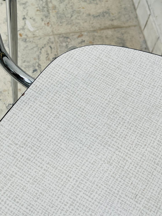 Image 1 of Lot de deux chaises vintage formica gris et chrome