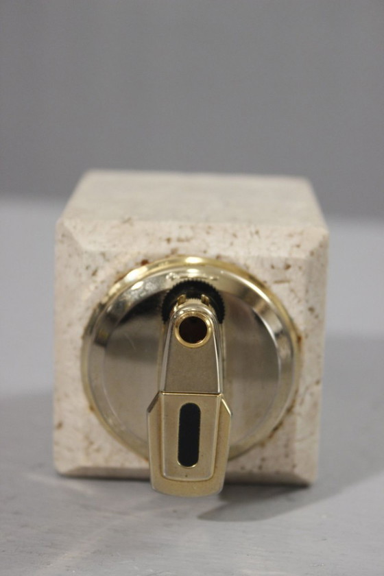 Image 1 of Vintage travertine table lighter, Italian design, 1970s, Cerri Nestore