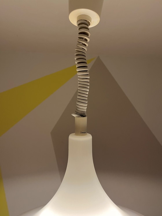 Image 1 of Harco Loor Design - Trumpet Shaped Hanging Pedant - White hanging lamp trumpet vintage flower 