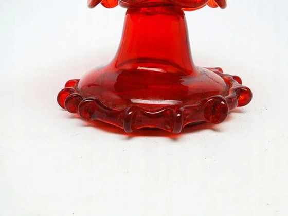 Ciotola Postmoderna su Supporto di Cracow Glassworks, Polonia, anni '70, Ciotole, Vetro, Rosso (foto 11 di 15)