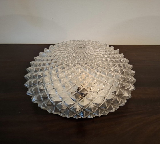 Image 1 of Vintage plafondlampen ananasreliëf jaren 60