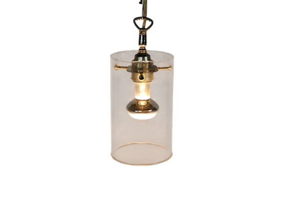 Image 1 of Design hollandais - Pola International Amsterdam - lampe suspendue - verre - métal - années 1990