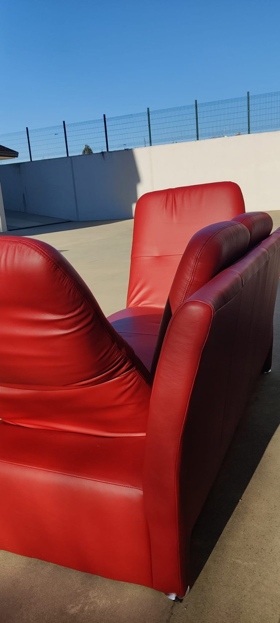 Nolte Polstermöbel – Pegasus – 2-Sitzer-Sofa 162 cm – echtes rotes Leder – hergestellt in Deutschland (photo 6 of 8)
