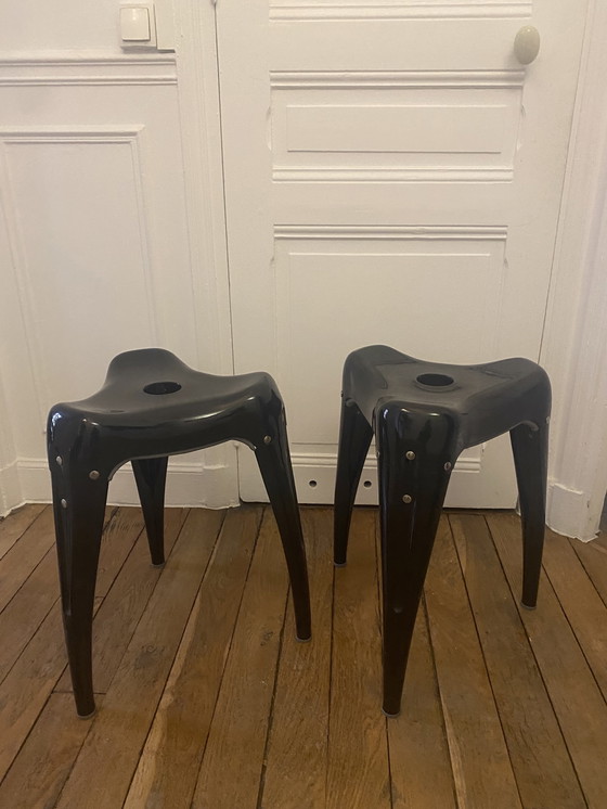 Image 1 of Pair of Wisdom Tooth stools by Yasuiaki Sasamoto, designed by Dulton, 1980, postmodern