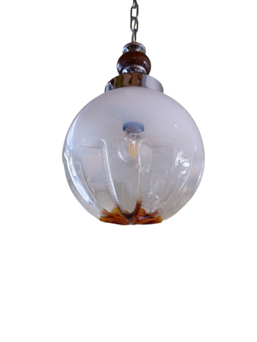 Lampe pendante en verre de Murano pour Mazzega