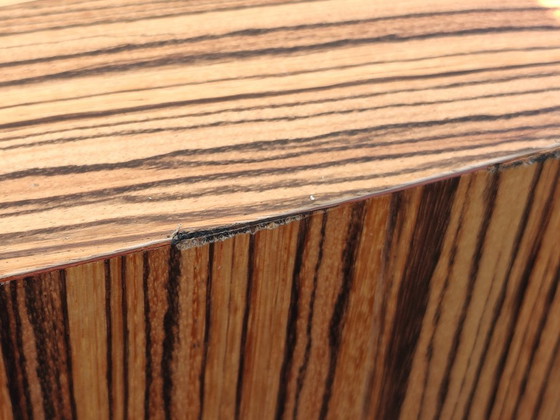 Image 1 of Escritorio de recepción de hermoso diseño moderno de madera Ovaaeen con base de acero inoxidable