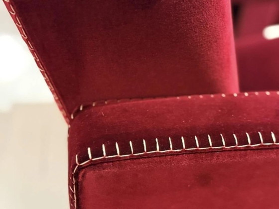 Image 1 of 2x Cassina 637 Utrecht fauteuil (nieuw, nooit gebruikt) in Ortigia/Pruimkleurig fluweel met dekenstiksels VERKOCHT voor € 3.250