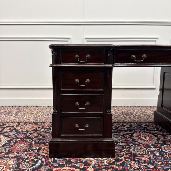 Classic English Desk Green Leather – Wood (photo 9 of 19)
