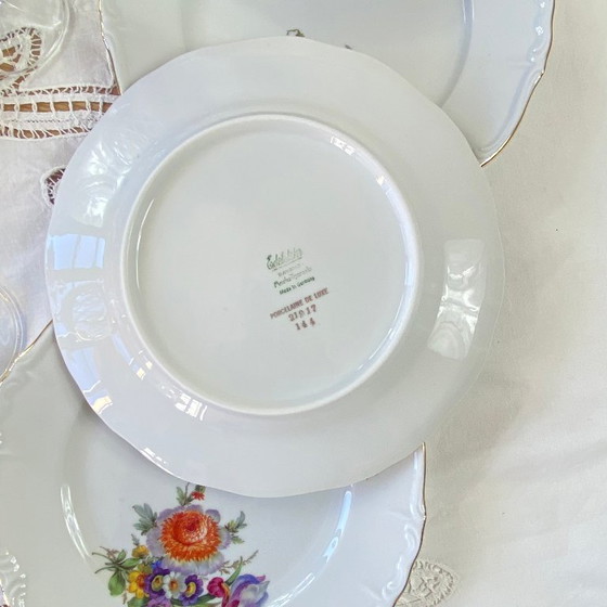 Image 1 of Service dessert porcelaine ancienne Edelstein Bavaria Maria Theresia 6 assiettes et plat de service