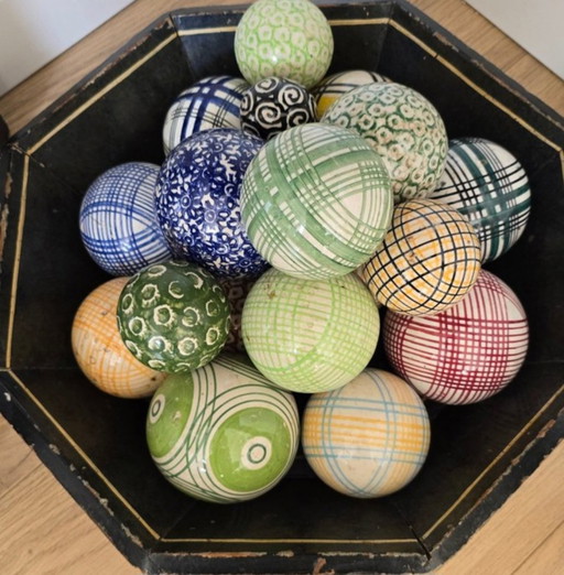 Antique carpet bowls.