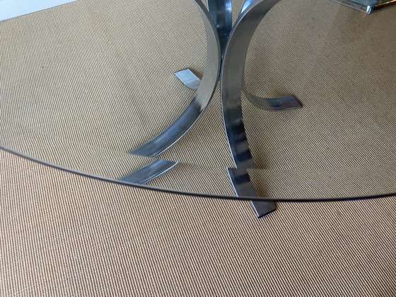 Image 1 of Glazen ronde eettafel, circa 1970