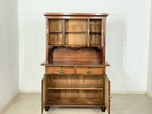 Antik Küchenbuffet um 1900 | Jugendstil Küchenschrank | 2-teilig | Massivholz-Eiche