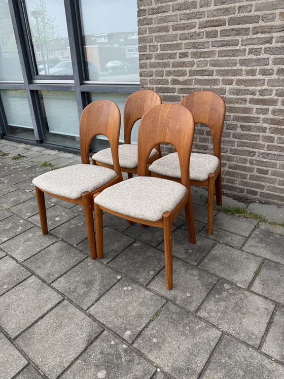 Image 1 of 4x chaise 'Morten', Koefoeds Hornslet '70