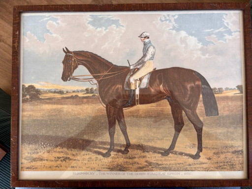 Vintage horse print 'Bloomsbury' on linen – Art Dealer Van Hulsen 1966