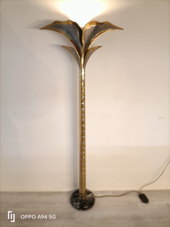 Image 1 of Lampada da terra vintage in ottone di Henri Fernadez