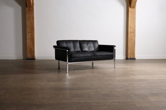 Horst Brüning Model 6912 Canapés 2 places en cuir noir pour Kill International, Allemagne 1967 – Leather (photo 7 of 14)