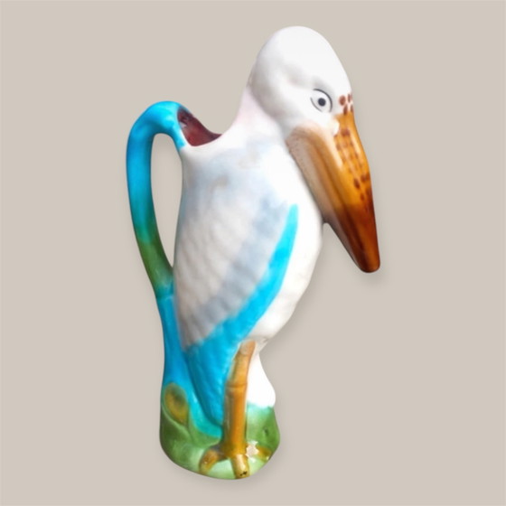 Image 1 of Jarra de cigüeña de mayólica