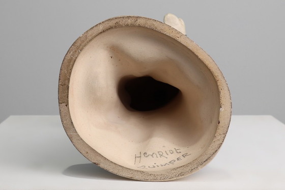 Image 1 of Signed “St. Yves” Earthenware Statue by Jos Kervella for Henriot Quimper, France, 1947