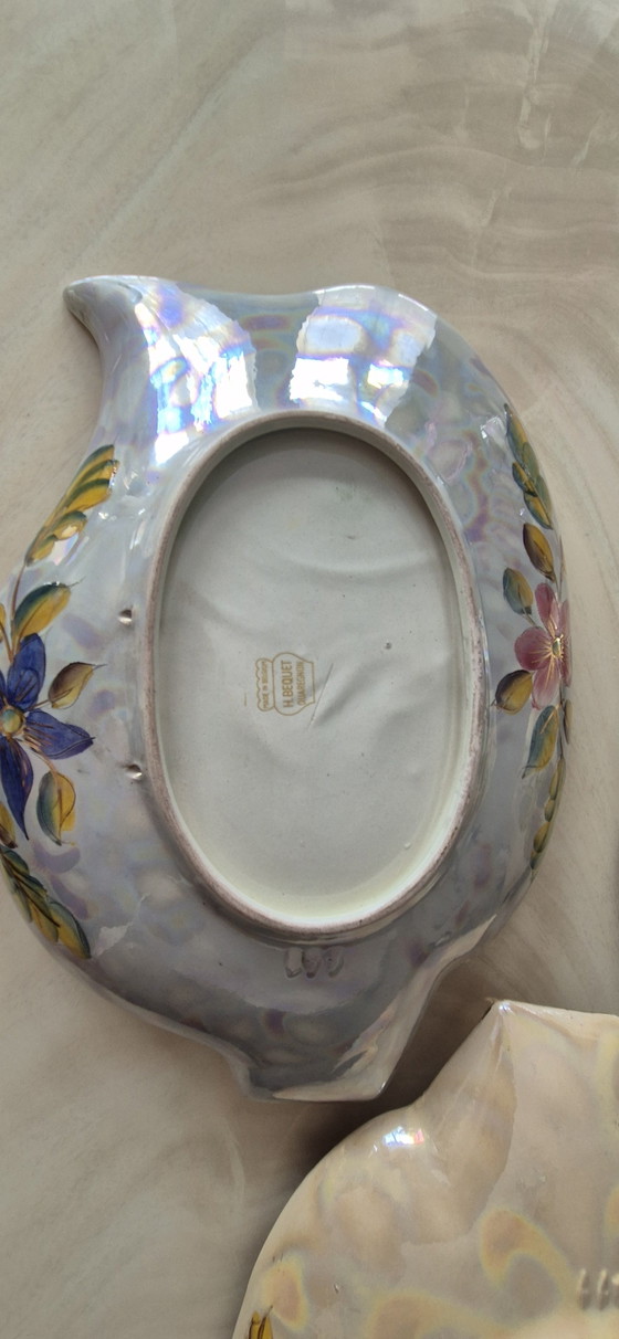 Set di 3 ciotole in ceramica vintage H. Bequet Quaregnon Belgio – Decorazione con uccelli – Horst Janssen (photo 6 of 8)