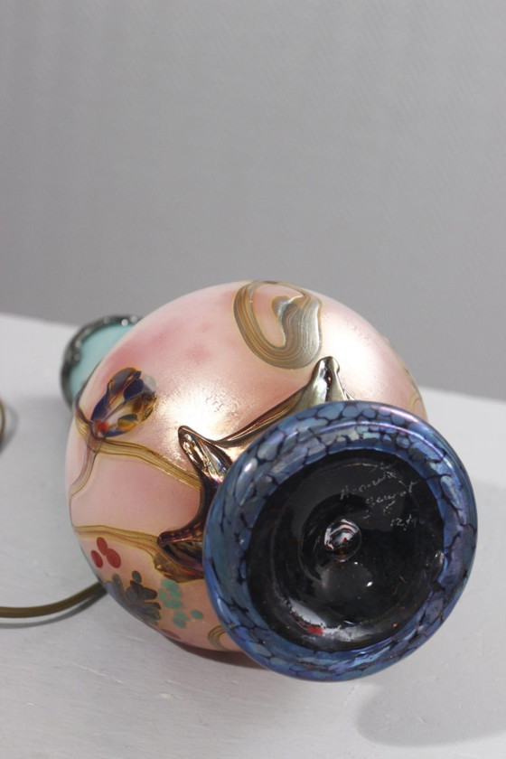 Image 1 of Pascal Guyot & Bernard Aconito in Biot - Large glass paste lamp base, 1990