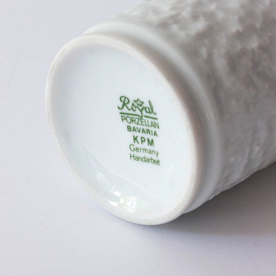 Image 1 of Royal KPM Porzellan White Glossy Porcelain Handled Vase, 1970s