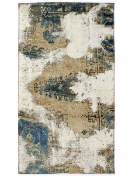 Oriental Hand-knotted Vintage Art Classic & Relief Design 135 x 80 cm Beige, Multi-color