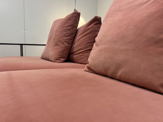 Image 1 of Flexform Groundpiece 4-piece with Bookcase – Pink Velvet