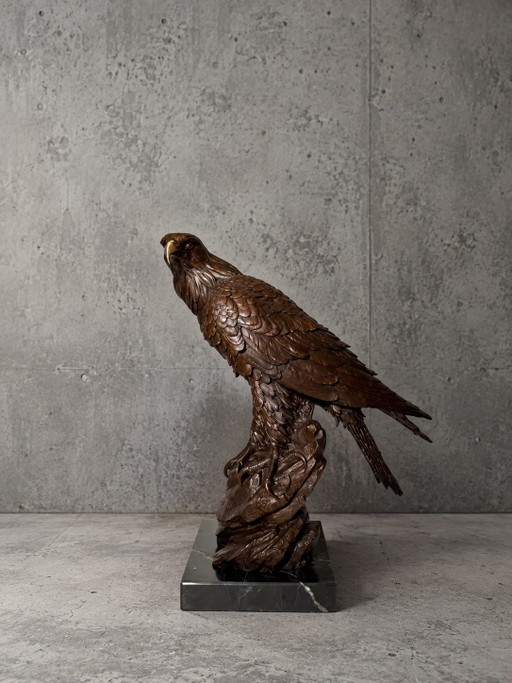 Gran escultura de águila de bronce – beeldhouwkunst, Wood