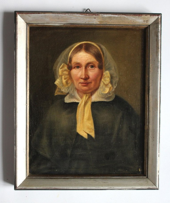Image 1 of Ritratto di signora del XIX secolo, olio su tela