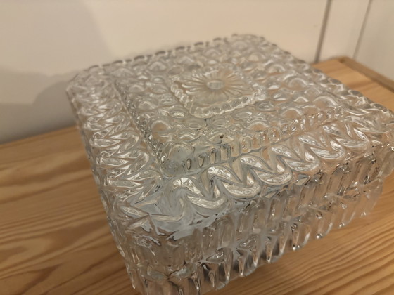 Image 1 of Plafoniera/Plafoniere quadrata vintage in vetro