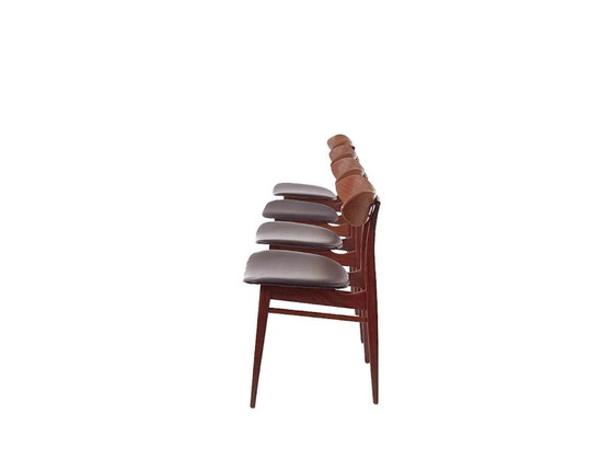 Image 1 of Louis van Teeffelen ‘Kastrup’ eetkamerstoelen voor Wébé – set van 4