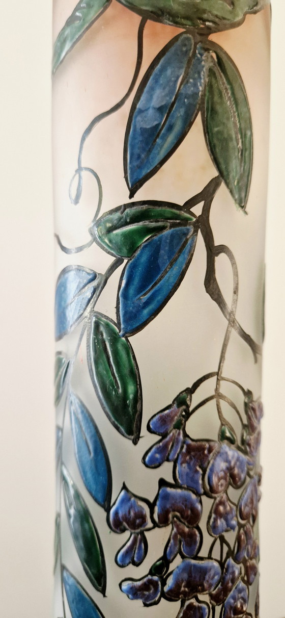 Image 1 of Art Deco Vase signiert Glashütte LEUNE- Auguste HEILIGENSTEIN- 1920