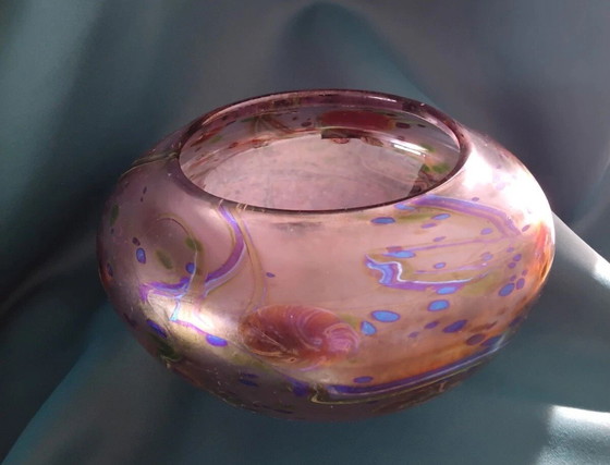 Image 1 of Peter Layton Britse Studio Art Glass Vaas Uniek (1984), Signatuur