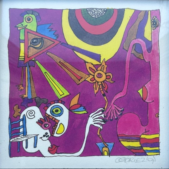 Image 1 of Bunte Arbeit Codriez (Corneille Driezen) - 25x25cm