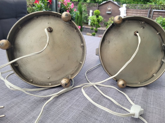 Rare Designer Table Lamps Spain Moon Handmade – Brass, Metal (photo 12 of 13)