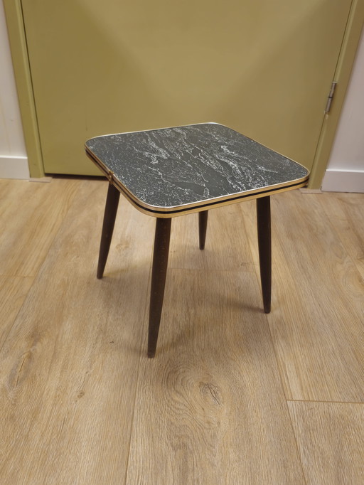 Vintage Plantentafeltje Tafeltje Bijzettafeltje Marmer-look 