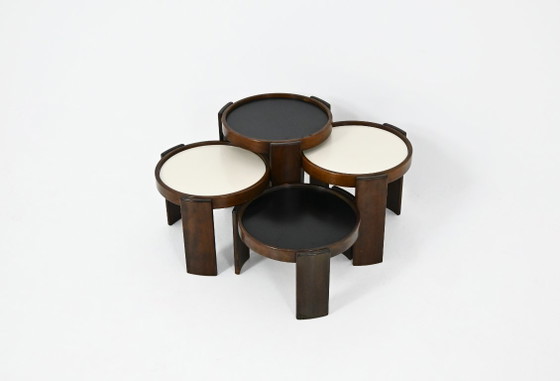 Image 1 of Satztische Modell 780 von Gianfranco Frattini für Cassina, 1960er Jahre, 4er-Set
