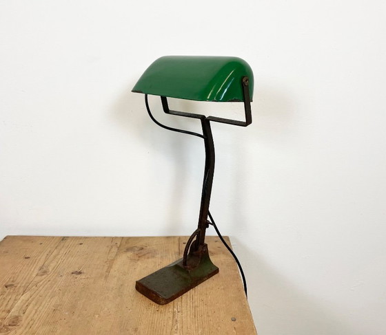 Image 1 of Lampada da terra vintage in smalto verde di Astral, anni '30