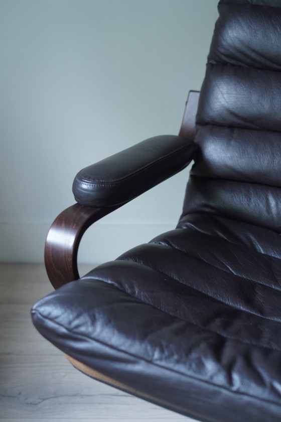 Rare Paire de Fauteuils Lounge Pivotants Georg Thams des Années 70 pour A/S Vejen Polstermøbelfabrik - (photo 11 of 15)