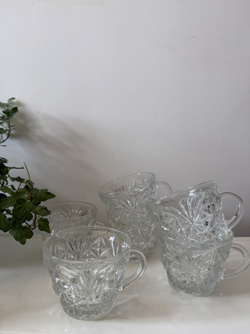 Set di 6 tazze da caffè in cristallo