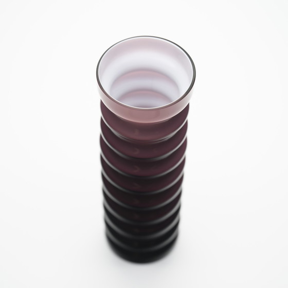 Image 1 of Karl Friedrich Kristallglaswerk Set de vases en verre ciselé avec boîte à couvercle et faucon MCM