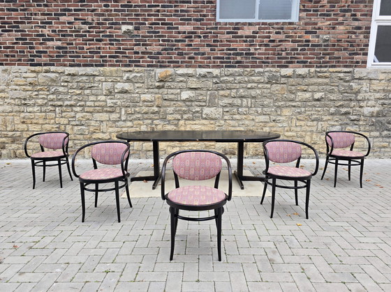 Image 1 of Thonet Eettafelset Eettafel Groep Stoelen Tafel Vintage