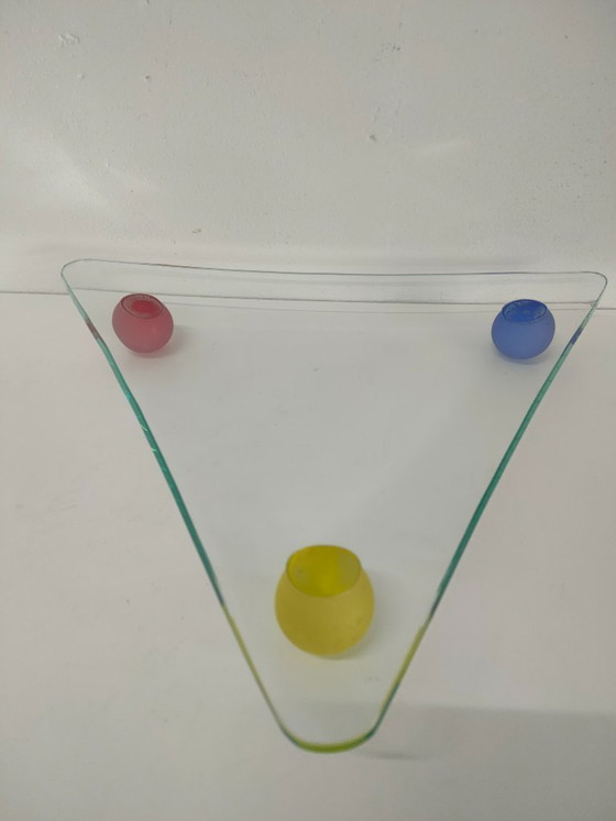 Image 1 of Glass Fruit Bowl Memphis Milano Style