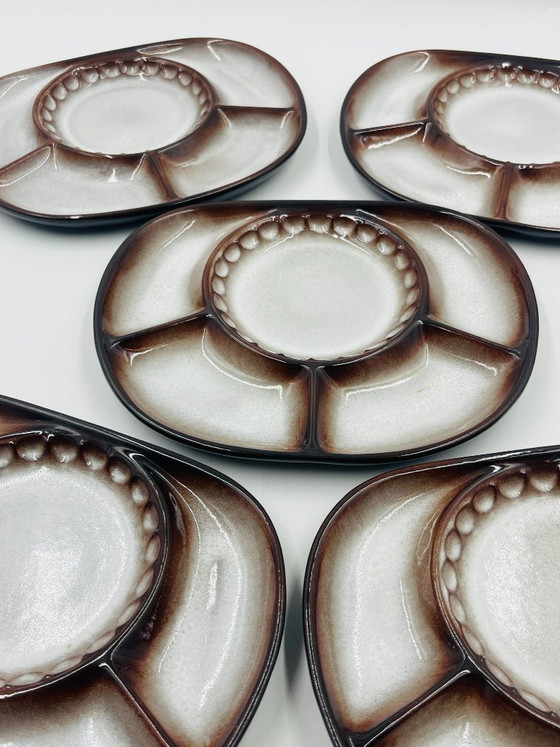 Image 1 of Set of 5 Steuler divided plates attributed to Cari Zalloni